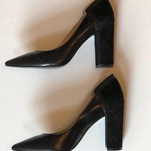 Nine West Black Leather and suede heel size 10.